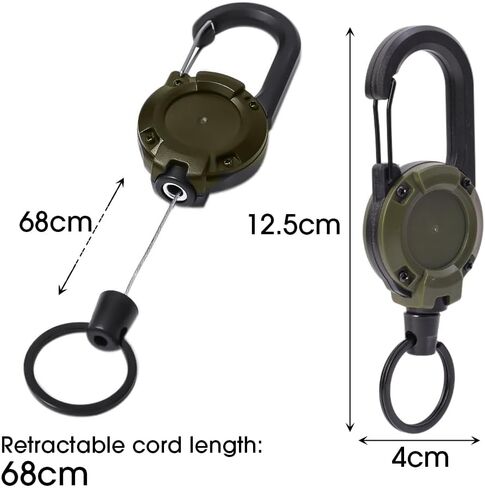 1pcs Heavy Duty Retractable Pull Badges Keychains Buckle Spring Key Ring Outdoor Sporty Key Chains Tools,4 * 12.5cm in Saudi Arabia