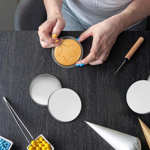10pcs Korean Sugar Candy Making Tool Sugar Game Tin Candy Tins Round Making Box Cookie Cutters Tin Box for Christmas Party Favors in Saudi Arabia