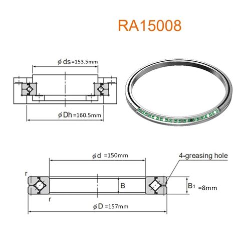 1Pcs Cross-Roller Ring RA15008 RA15008UU RA15008UUC0 RA15008UUCC0 Separable Outer Ring Type to Replace Bearing(RA15008UUCC0) in Kuwait