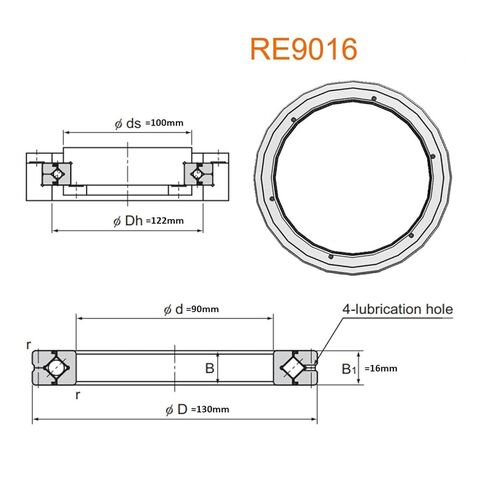 1 قطعة حلقة الأسطوانة المتقاطعة RE9016 RE9016UU RE9016UUC0 RE9016UUCC0 نوع الحلقة الداخلية المكونة من قطعتين لاستبدال المحمل (RE9016UUCC0) in Kuwait