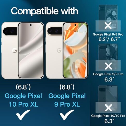 JETech Screen Protector for Google Pixel 9 / Pixel 9 Pro, Tempered Glass Film with Easy Installation Tool, Fingerprint Compatible, HD Clear, 3-Pack in Saudi Arabia