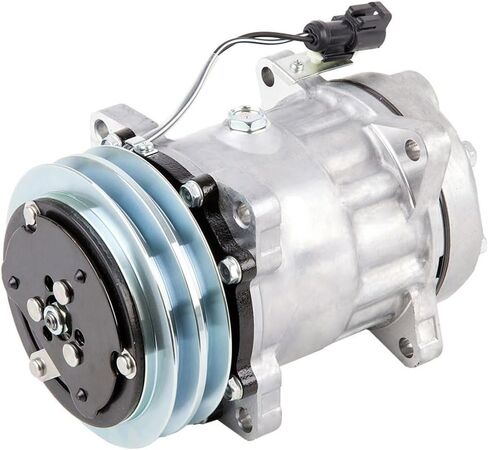 ضاغط التيار المتردد وقابض تكييف الهواء مزدوج الحزام مقاس 132 مم يحل محل Sanden SD7H15 HD 4497 ​​4704 12v - BuyAutoParts 60-02091NA NEW in Kuwait