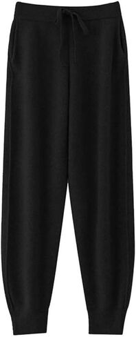 Women Wool Pencil Pants Autumn Winter Merino Wool Knitted Elastic Waist Soft Trousers in Saudi Arabia