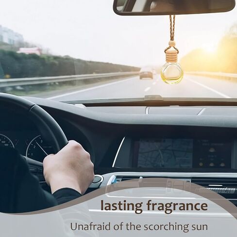 Hanging Car Air Freshener Diffuser, 100Pcs 8ml Empty Glass Essential Pendant Bottles, Automotive Oil Aromatherapy Fragrance Perfume Containers in Saudi Arabia