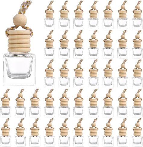 Hanging Car Air Freshener Diffuser, 100Pcs 8ml Empty Glass Essential Pendant Bottles, Automotive Oil Aromatherapy Fragrance Perfume Containers in Saudi Arabia