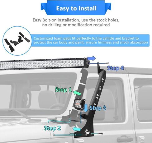 Wsays Roof LED Light Bar Mounting Bracket Compatible with Jeep Wrangler JL/JLU 2018-2023 in Saudi Arabia