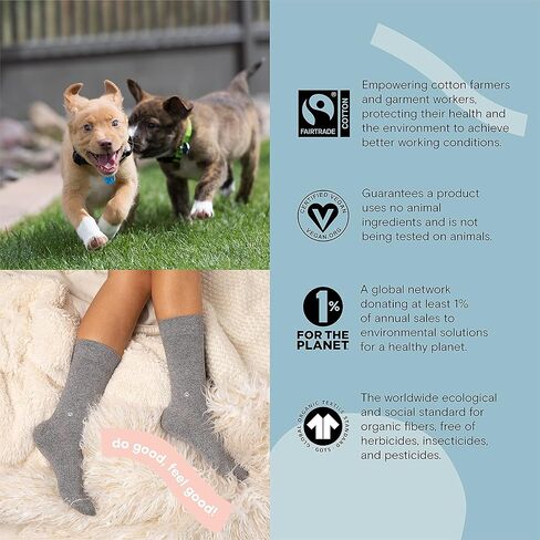 Conscious Step Men's Fair Trade Organic Cotton Crew Socks | 3 Pack Gray Socks Size US Mens 8-13 | Every Pair Helps Support our Partner Best Friends Animal Society Dog Sanctuary in Saudi Arabia