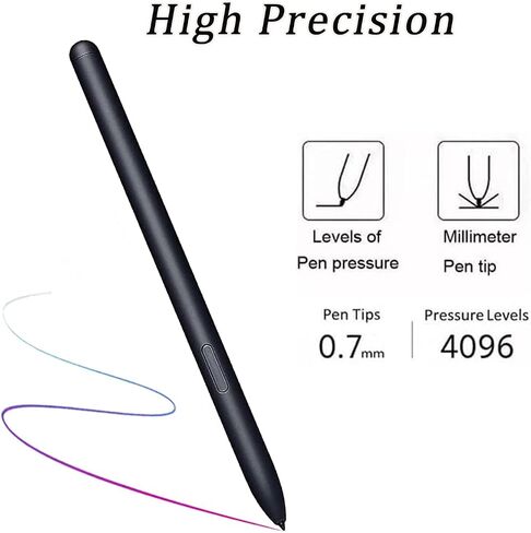 قلم Tab S7 S مع بديل بلوتوث لجهاز Samsung Galaxy Tab S7، S7Ultra، S7 Plus SM-T870، SM-T875، SM-T876B Stylus Pen (أسود) in Saudi Arabia