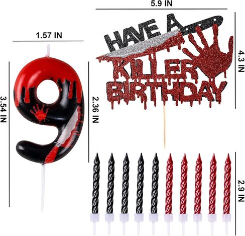 Have A Killer Birthday Number Candles for Cake, Candles for Halloween Birthday Party Decoration, Glitter Killer Birthday Cake Topper for Vampire, Horror Themed Birthday Party Cake(Number 13 & 31) in Saudi Arabia
