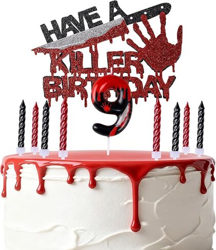 Have A Killer Birthday Number Candles for Cake, Candles for Halloween Birthday Party Decoration, Glitter Killer Birthday Cake Topper for Vampire, Horror Themed Birthday Party Cake(Number 13 & 31) in Saudi Arabia