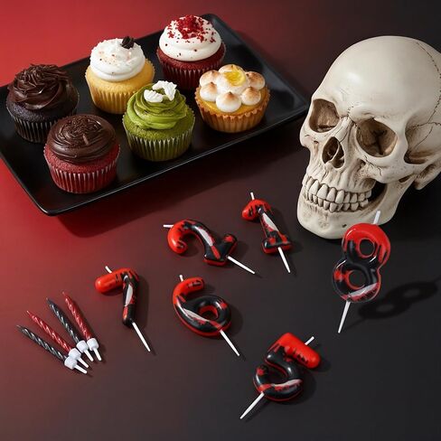 Have A Killer Birthday Number Candles for Cake, Candles for Halloween Birthday Party Decoration, Glitter Killer Birthday Cake Topper for Vampire, Horror Themed Birthday Party Cake(Number 13 & 31) in Saudi Arabia