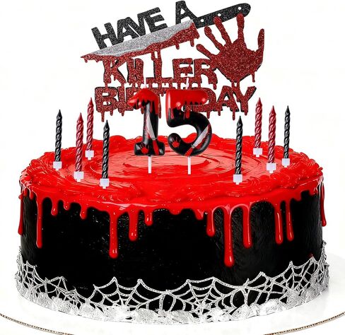Have A Killer Birthday Number Candles for Cake, Candles for Halloween Birthday Party Decoration, Glitter Killer Birthday Cake Topper for Vampire, Horror Themed Birthday Party Cake(Number 13 & 31) in Saudi Arabia