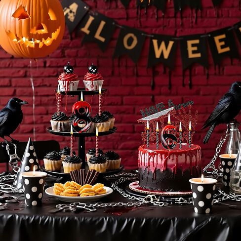 Have A Killer Birthday Number Candles for Cake, Candles for Halloween Birthday Party Decoration, Glitter Killer Birthday Cake Topper for Vampire, Horror Themed Birthday Party Cake(Number 13 & 31) in Saudi Arabia