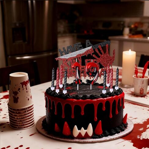 Have A Killer Birthday Number Candles for Cake, Candles for Halloween Birthday Party Decoration, Glitter Killer Birthday Cake Topper for Vampire, Horror Themed Birthday Party Cake(Number 13 & 31) in Saudi Arabia
