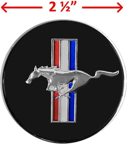 Blue Oval Industries 2.5" Tribar Running Horse Wheel Center Caps Set of 4 for Mustang 1994-2004, Black with Chrome Emblem in Saudi Arabia
