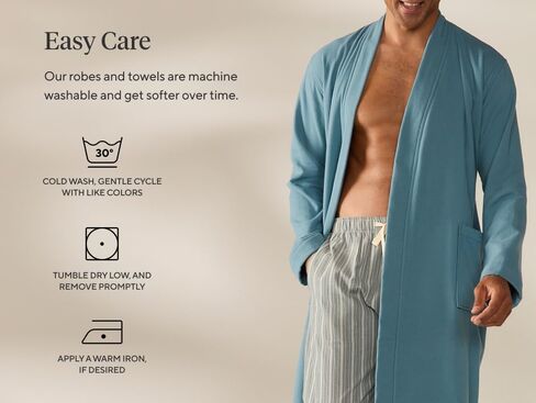 Coyuchi Organic Cotton Classic Robe Unisex | Lightweight Breathable Terry | Soft Absorbent Sustainable Bathrobe in Saudi Arabia
