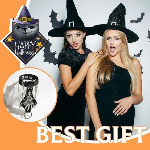 Long tiantian Goth Hand Chain for Men Punk Bracelets Skull Jewelry Halloween Bracelets for Men Trendy 2025 in Saudi Arabia