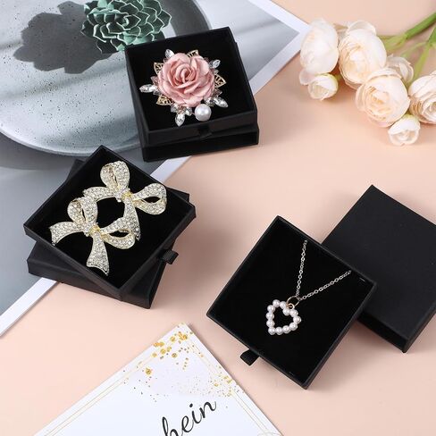 3 Pack Jewelry Gift Box, Cardboard Small Jewelry Box, 2.76x2.76x0.67in Square Small Gift Boxes Storage Case for Bracelets Earrings Necklaces Gifts (Black) in Saudi Arabia