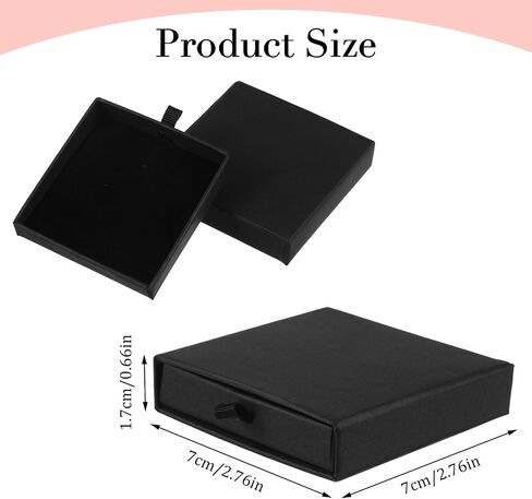 3 Pack Jewelry Gift Box, Cardboard Small Jewelry Box, 2.76x2.76x0.67in Square Small Gift Boxes Storage Case for Bracelets Earrings Necklaces Gifts (Black) in Saudi Arabia