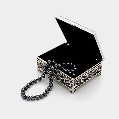 Personalized jewelry box with 3 lines text engraving - Engraved 4 Inch Antique jewelry box bridesmaid or flower girl gift in Saudi Arabia
