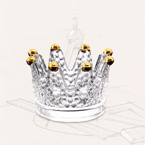 Candle Holders，Crown Glass Candle Holder，Wedding Decorations, Party Supplies, Home Decoration，Can be Used as an Ashtray, Jewelry Storage（Set of 2)