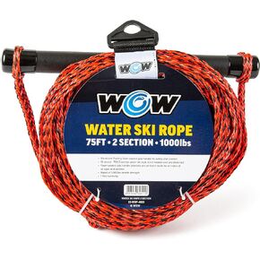 WOW Sports - Water Ski Rope for Wakeboard, Wakesurf, & Water Skiers - 75 ft - UV Treated - W/Floating Handle