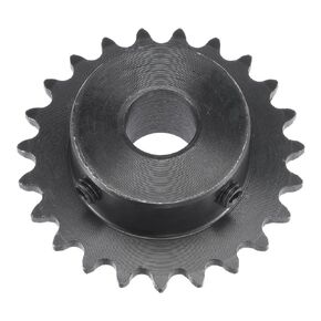 uxcell 23 Tooth Roller Sprocket B Type, 25 Chain, Single Strand 1/4" Pitch, 8mm Bore Black Oxide C45 Carbon Steel with Set Screws for ISO 04C