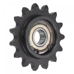 uxcell #35 Chain Idler Sprocket, 10mm Bore 3/8" Pitch 15 Tooth Tensioner, Black Oxide Finished C45 Carbon Steel with Insert Single Bearing for ISO 06C Chains