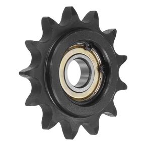 uxcell #40 Chain Idler Sprocket, 12mm Bore 1/2" Pitch 13 Tooth Tensioner, Black Oxide Finished C45 Carbon Steel with Insert Single Bearing for ISO 08A Chains