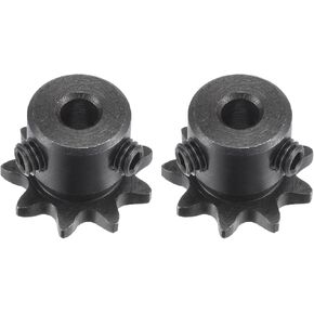uxcell #25 Chain Roller Sprocket, 6mm Bore 1/4" Pitch 9 Tooth Single Strand Chain Sprocket, C45 Carbon Steel 25 Roller Chain Sprocket with Set Screws for ISO 04C Chain, 2Pcs in Kuwait