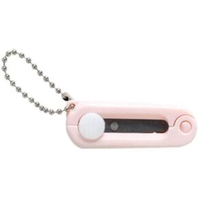 Pink Folding Scissors Safe Portable Travel Scissors Foldable Telescopic Cutter Pocket Mini Scissor with Keychain for Cutting, Scrapbooking, Crafting, Sewing Craft Supplies Cutting Tools