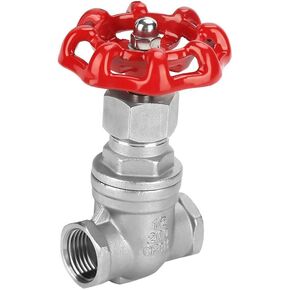Akozon G1/2" Gate Valve Stainless Steel Heavy Duty Two-Way Flow Direction Rotary Sluice Valve for Water Oil Gas Steam