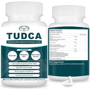 2200MG TUDCA Supplements - Bile Salts Supplement Complex for Liver Detox & Cleanse, Gallbladder Cleanse, Digestive Health 60 Capsules