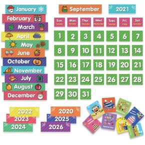 Eamay Calendar Pocket Chart Cards and Classroom Calendar Cards Kit for Homeschool -71cards (71)