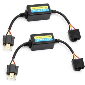 H4 9003 Canbus Decoder Upgraded Anti Flicker Relay Adapter Error Code Warning Canceller LED Headlight Bulbs Resistor, Pack of 2 (H4)