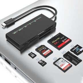 قارئ بطاقة SD USB C، نوع C 5 جيجابت في الثانية عالي السرعة إلى SD/TF/CF/XD/MS قارئ بطاقة الذاكرة، يدعم بطاقة SDXC SDHC TF Micro SD CF MS MMC، محور محول 7 في 1 لهاتف iPhone 15 وiPad وMacBook Pro ، ويندوز، أندرويد in Kuwait