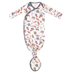 Copper Pearl Baby Gown - Knotted Newborn Sleepers for Baby Boy and Girl, Soft Stretchy Long Sleeve Infant Gowns with Bottom Tie and Hand Mittens, Perfect Hospital Coming Home Outfit (Elf) in Kuwait