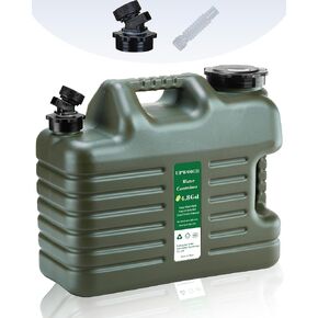 UPWOIGH 5 Gallon Water Jug with Spigot and Folding Stool – Leak-Proof, BPA-Free Portable Green Water Container with Stand, Large Outdoor Storage Tank for Camping, Hiking, RV, Travel, and Emergency Use