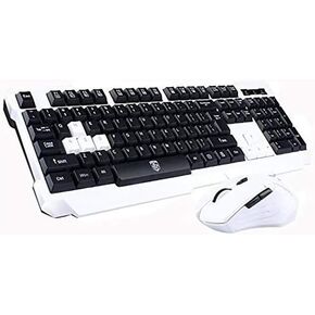 UniFire V60 Waterproof 2.4G Wireless Gaming Keyboard with Mouse DPI Control For DESKTOP PC Laptop Wireless Keyboard Mouse Combos (white)