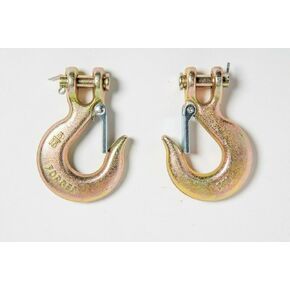 Hi-Gear Clevis Slip Hooks with Latch Safety Chain for 1/2'' Tow Chain, 9,000 LBS Working Capacity, Grade 70, Tow Truck Tie Down