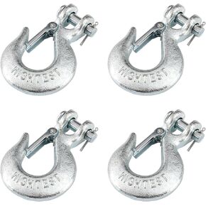 4 عبوات من خطافات Clevis زلة مقاس 1/4 بوصة مع مزلاج أمان، خطاف سحب عالي التحمل من EYSOLD درجة 70 خطاف سلسلة فولاذية مزورة، 12,600 رطل تعمل لمقطورة شاحنة نقل سحب ونش مقطورة in Kuwait