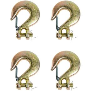 خطافات Clevis منزلقة مع سلسلة أمان مزلاج لسلسلة سحب 5/16 بوصة، سعة عمل 4,300 رطل، درجة 70، سلسلة كابل ونش رباعي ATV، ربط خطاف للأسفل للقطر، حزمة من 2. in Kuwait