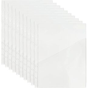 10 Pcs Plastic Binder Pocket Clear Poly Binder Organizer 6 Holes A5 Binder Folders for School and Office Supplies