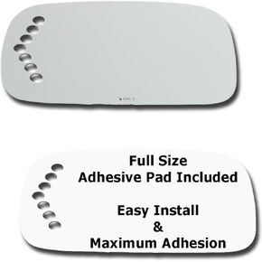 Mirror Glass + Full Size Adhesive Pad for 2006-2008 Buick Lucerne Driver Side Replacement (2006 2007 2008 06 07 08)