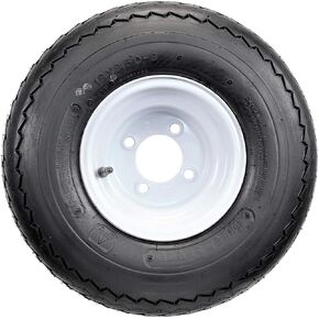 Four Golf Cart Tires & Rims 18 X 8.5 X 8 18-850-8 18X8.50-8 White 4 Lug Hole 18"