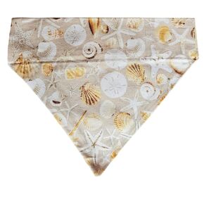 Sea Shells Over the Collar Dog Bandana That Slips onto Their Existing Collar Size (Medium)