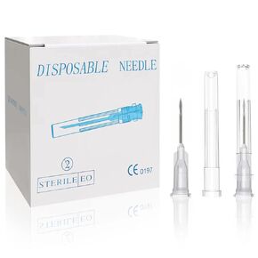 100Pack - 27Ga 1/2 Inch Dispensing Needle Sterile Lab Syringe Accessories, Individually Sealed Packed