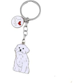 Dog Keychain, Dog Key ring Vivid Cute Pet Dog Keyring Bag Charm Metal Key Ring Keyfob