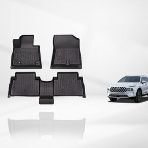 KELCSEECS Floor Mats Custom for 2013 2014 2015 2016 2017 2018 Hyundai Santa Fe Sport Waterproof Car Mats All Weather Guard TPE Heavy Duty Floor Liners Front& Rear Row Hyundai Santa Fe Accessories