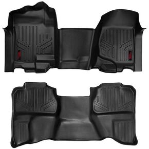 Rough Country Floor Mats for 07-13 Chevy/GMC 1500/2500 | Extended Cab - M-21072,Black